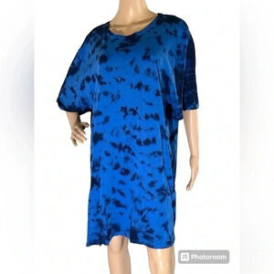 Goldie LeWinter Shirt Dress Tie Dye Size L 100% Pima Cotton Peru EUC!!